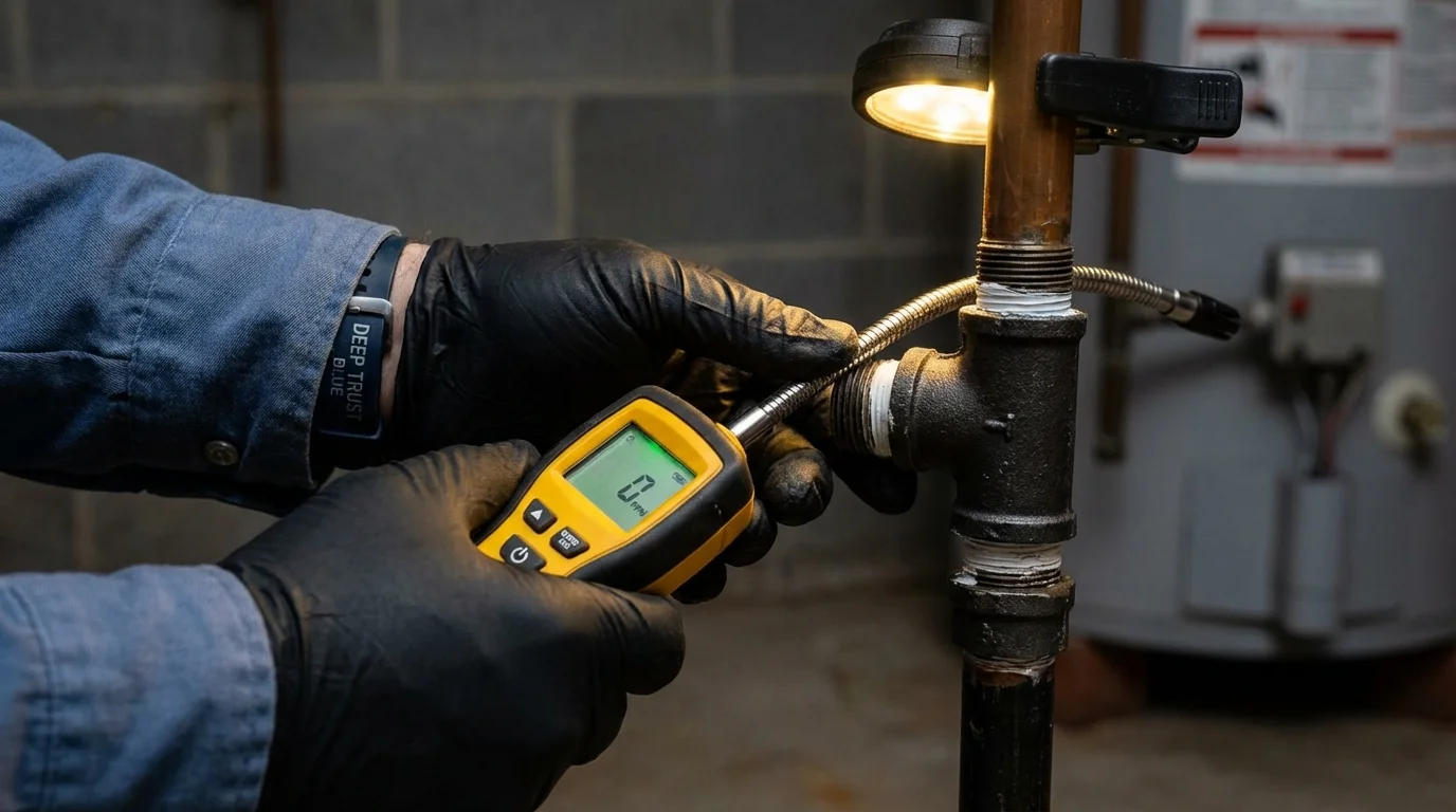 Gas leak detection with electronic sniffer by Johns Plumbing LLC in Patchogue