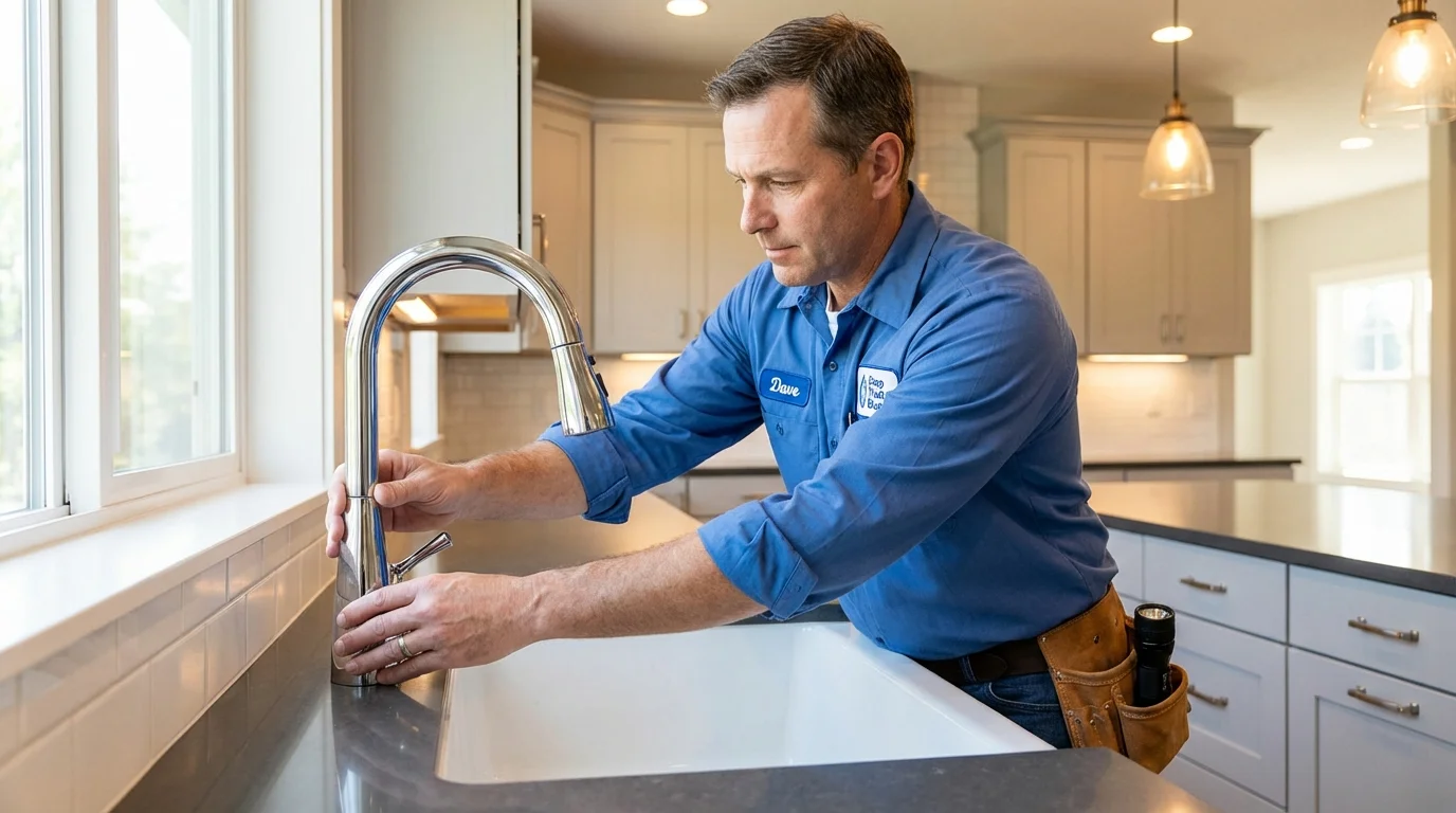 Kitchen faucet installation by Johns Plumbing LLC in Patchogue