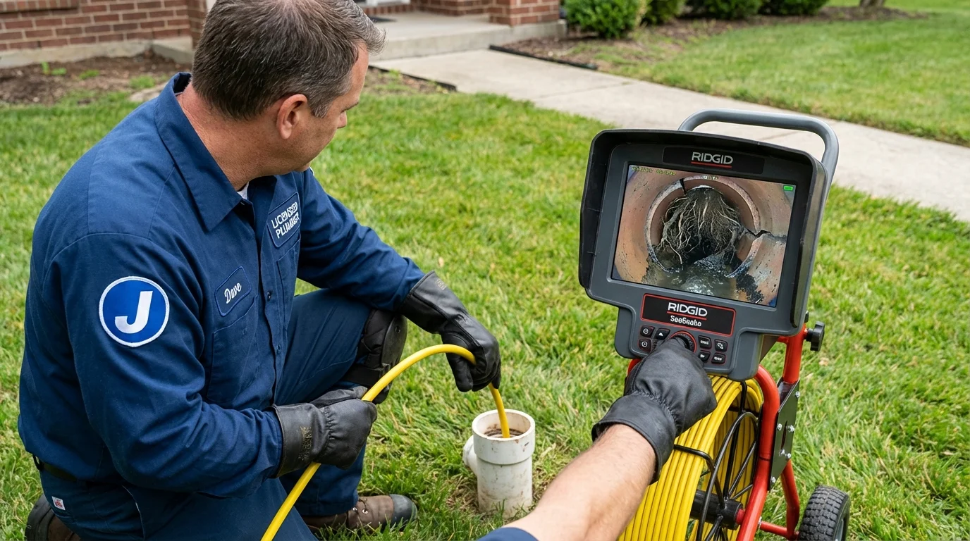 Sewer camera inspection being performed by Johns Plumbing LLC in Patchogue